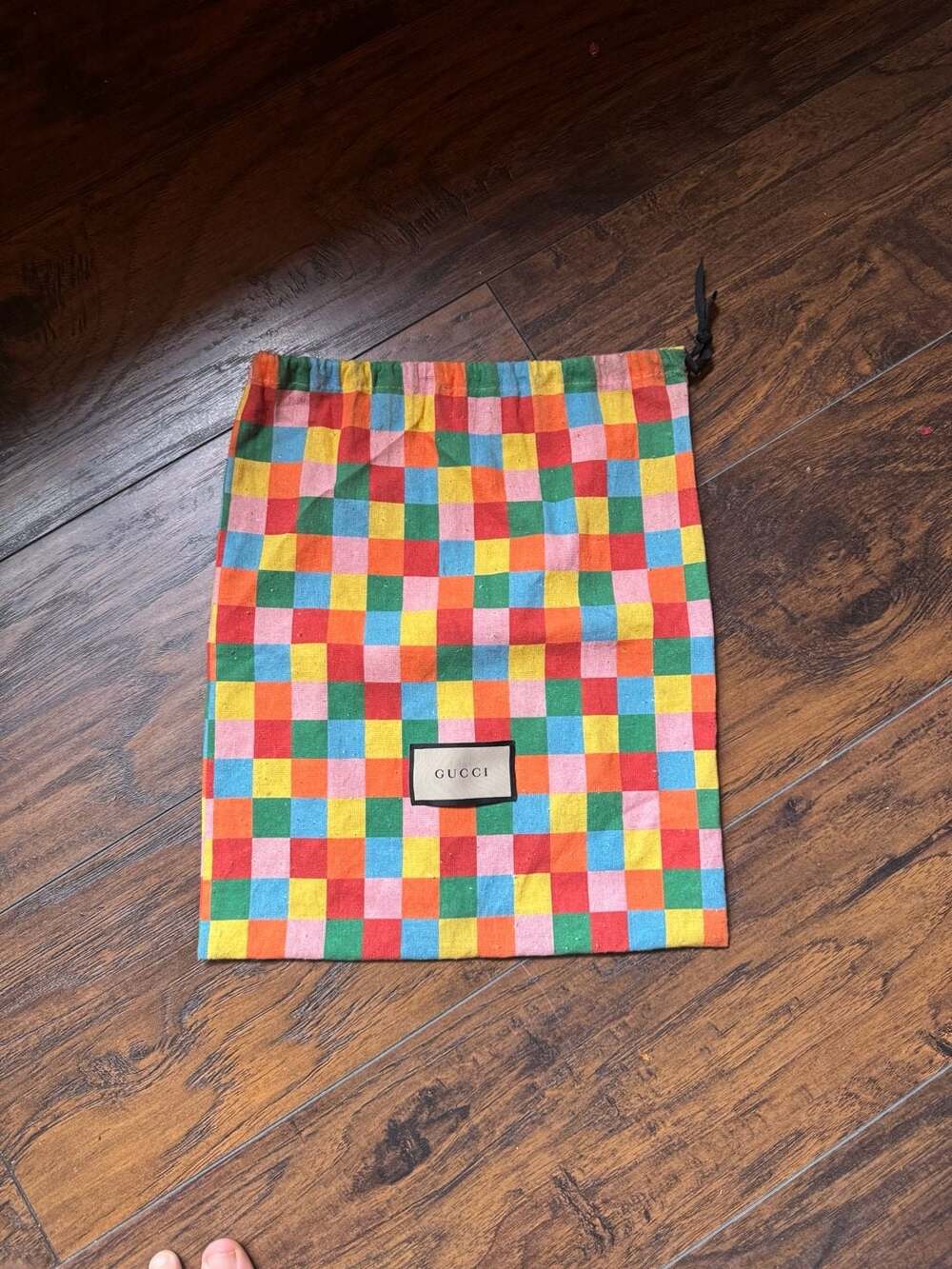 Gucci Multicolor Checkered Drawstring Dust Bag